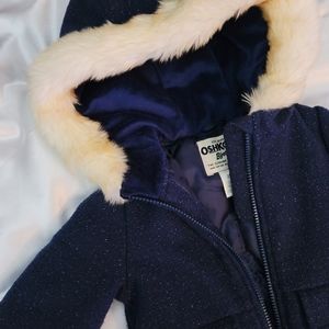Toddler Fur Trim Hooded Coat